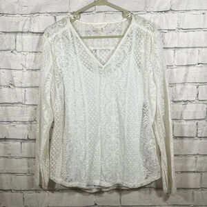 Adiva white lace top Large
